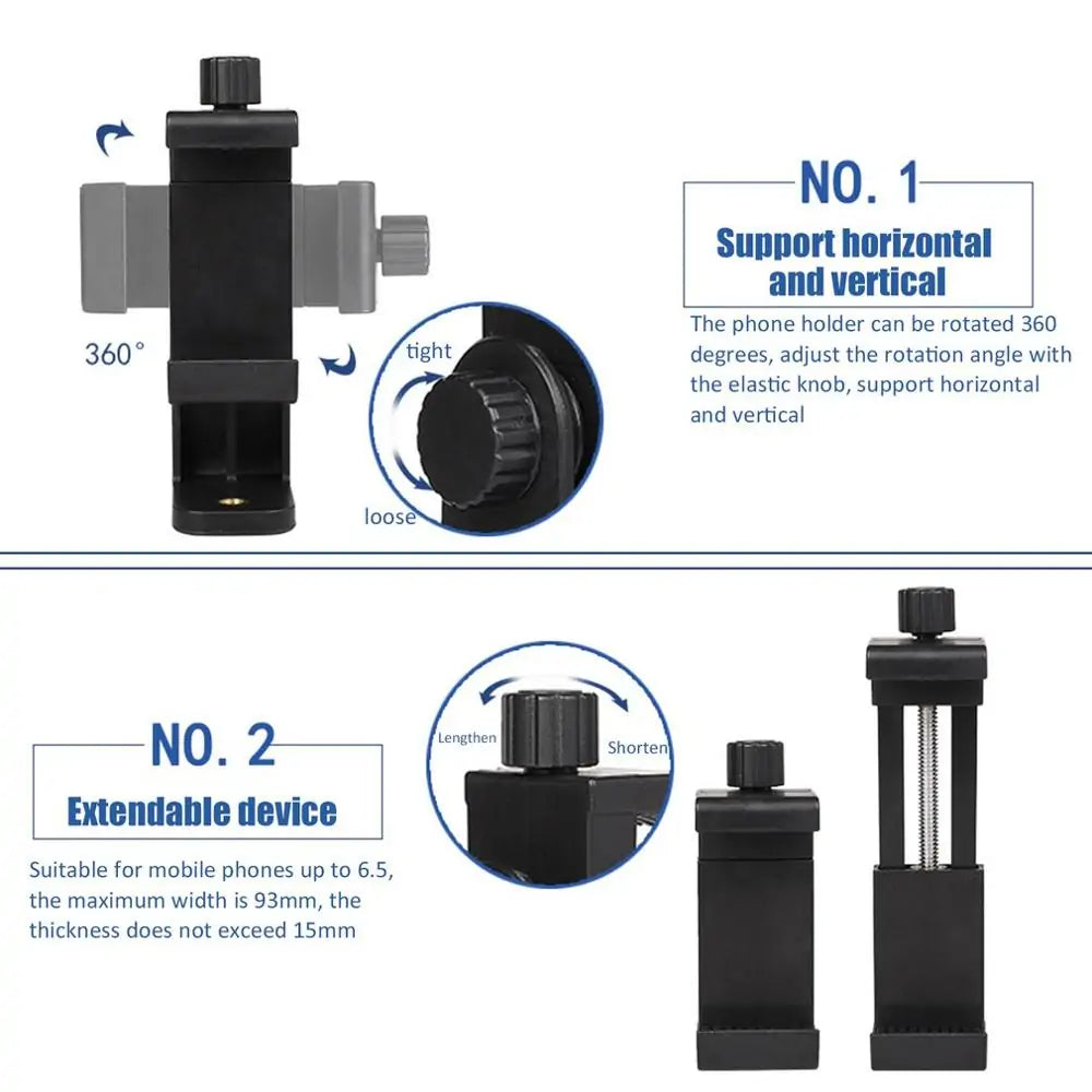 Phone Tripod Mount Adapter Clip Support Holder Stand